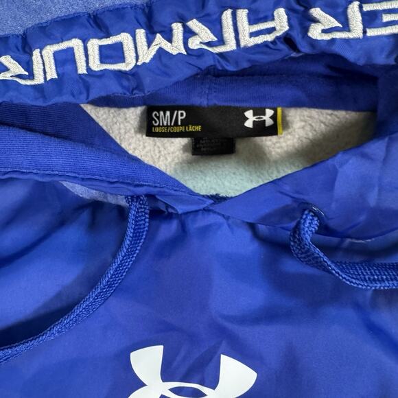 Men Under Armour Activwear Gym Casual Pullover STORM Hoodie‎ Royal Blue Small - Picture 3 of 8